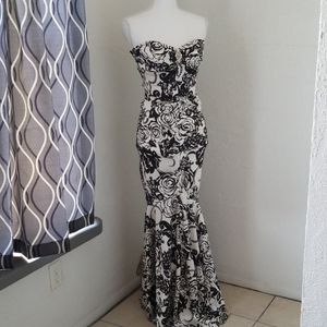 Xscape Black & White Floral Gown (Prom)